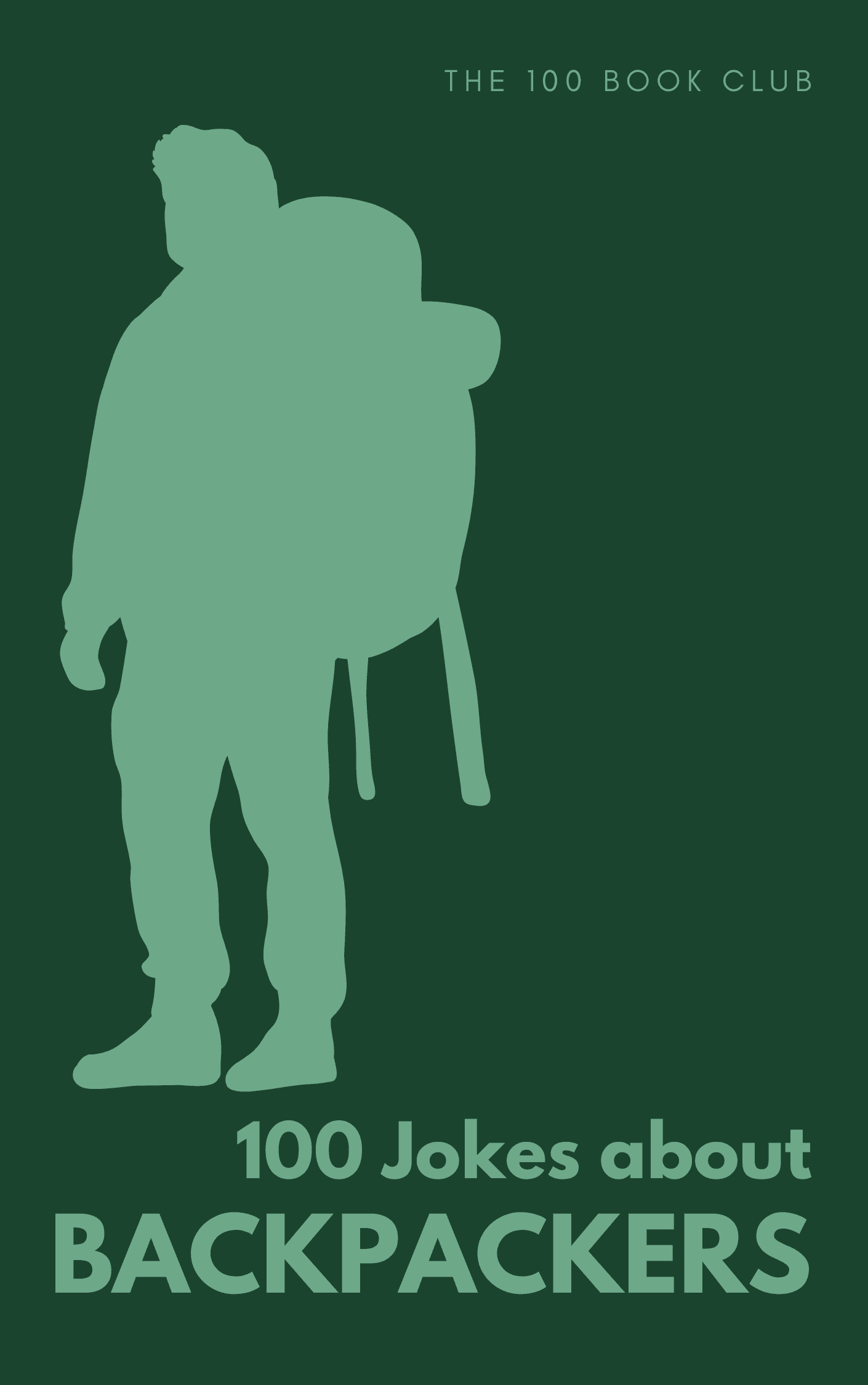 Cover of 100 Funny Jokes About Backpackers, a funny gift book for backpackers